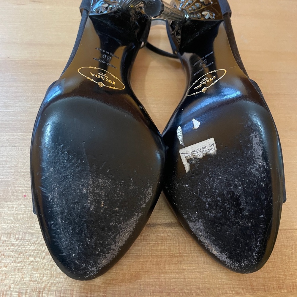 Prada Black Open-Toe Heels - Picture 7 of 14